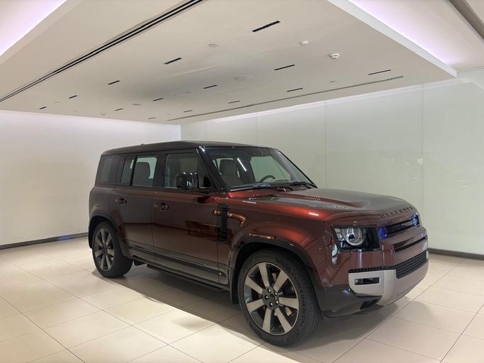 New Land Rover Defender 110 II (L663), 5.0 l, 2026 in Dubai by BARUGZAI MOTORS, Burgundy color. GCC Specs | AUTO.AE | Listing #269901