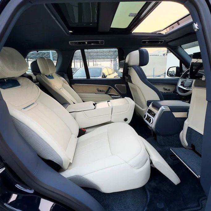 New Land Rover Range Rover P530 MHEV LONG V, 4.4 l, 2024 in Dubai by Sola Motors, Light Blue color. European Specs | AUTO.AE
