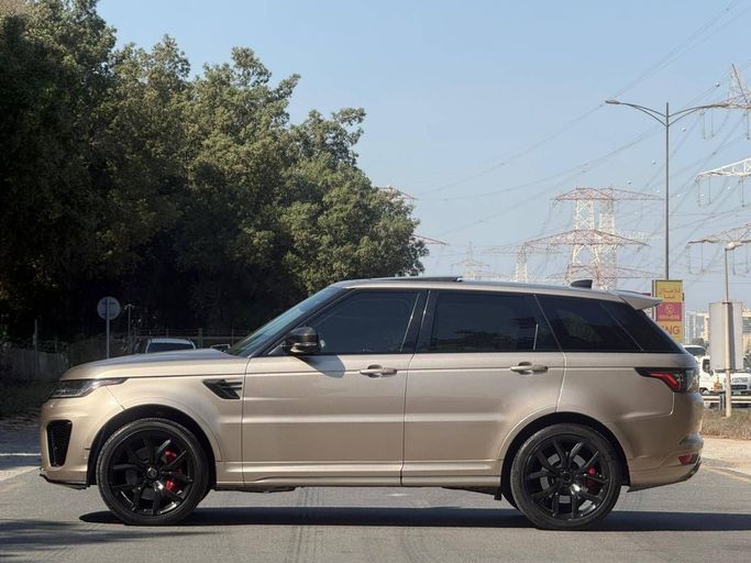 Used Land Rover Range Rover Sport SVR II Facelift, 5.0 l, 2021 in Dubai by Prestige Motos (SHJ), Golden color.  | AUTO.AE