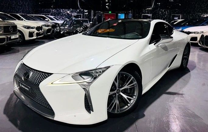 Used Lexus LC 500 I, 5.0 l, 2020 in Dubai by Zeus Motors, White color. GCC Specs | AUTO.AE