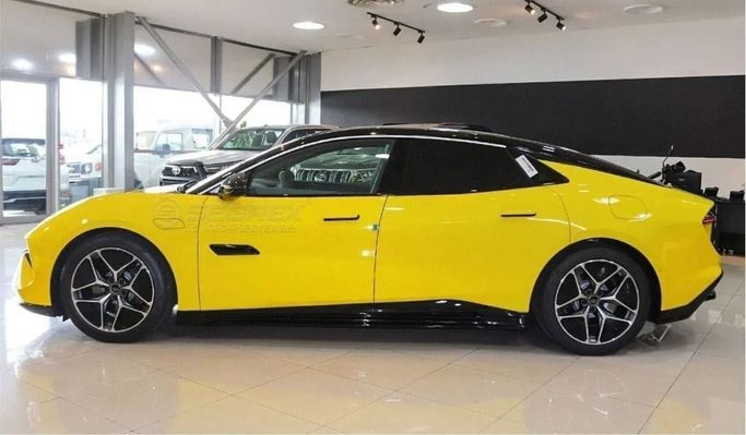 New Lotus Emeya, 2024 in Dubai by Segrex Auto, Yellow color. Chinese Specs | AUTO.AE