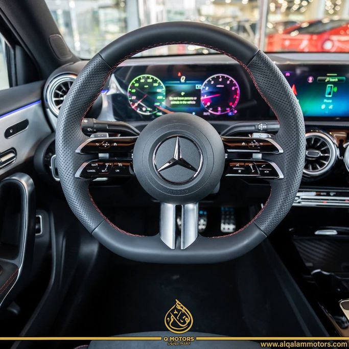 New Mercedes-Benz A-Class 180 IV (W177) Facelift, 1.3 l, 2025 in Dubai by Q Motors, Black color. GCC Specs | AUTO.AE