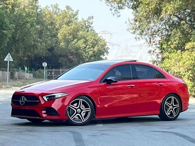 Used Mercedes-Benz A-Class 220 IV (W177), 2.0 l, 2019 in Dubai by Prestige motors, Red color. GCC Specs | AUTO.AE