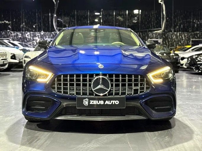 Used Mercedes-Benz AMG GT 43 I Facelift, 3.0 l, 2019 in Dubai by Zeus Motors, Blue color. GCC Specs | AUTO.AE
