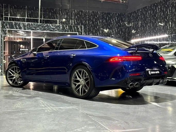 Used Mercedes-Benz AMG GT 43 I Facelift, 3.0 l, 2019 in Dubai by Zeus Motors, Blue color. GCC Specs | AUTO.AE
