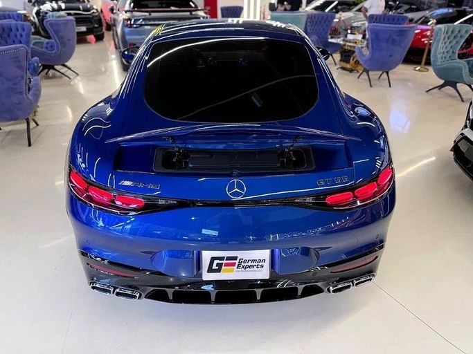 Used Mercedes-Benz AMG GT 55 II, 4.0 l, 2024 in Dubai by GE Motors, Blue color. American Specs | AUTO.AE