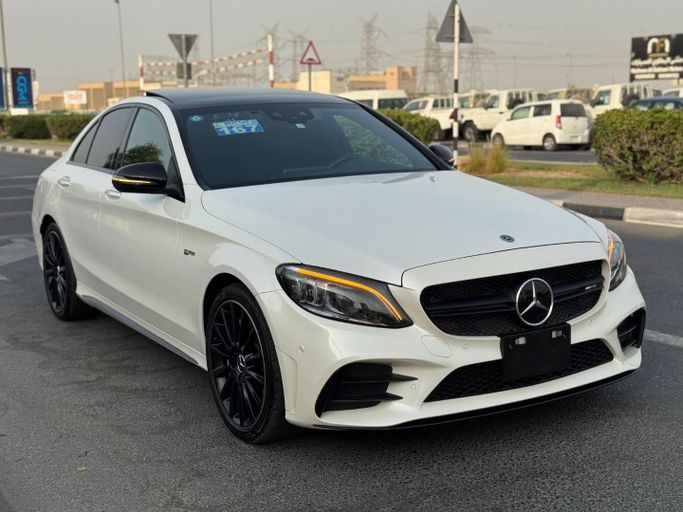 Used Mercedes-Benz C-Class AMG 43 AMG IV (W205) Facelift, 3.0 l, 2019 in Dubai by Saeed Auto, White color. Japanese Specs | AUTO.AE