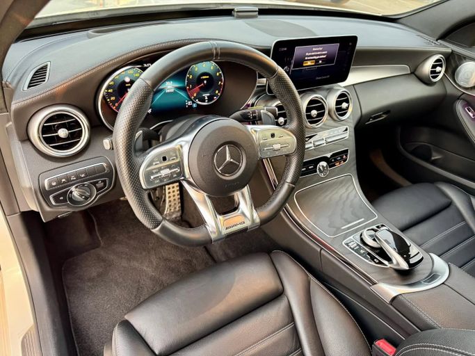 Used Mercedes-Benz C-Class AMG 43 AMG IV (W205) Facelift, 3.0 l, 2019 in Dubai by Saeed Auto, White color. Japanese Specs | AUTO.AE