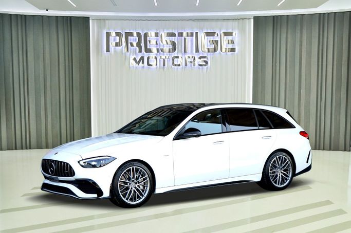 Used Mercedes-Benz C-Class AMG 43 AMG V (W206), 2.0 l, 2023 in Dubai by Prestige motors, White color. Japanese Specs | AUTO.AE