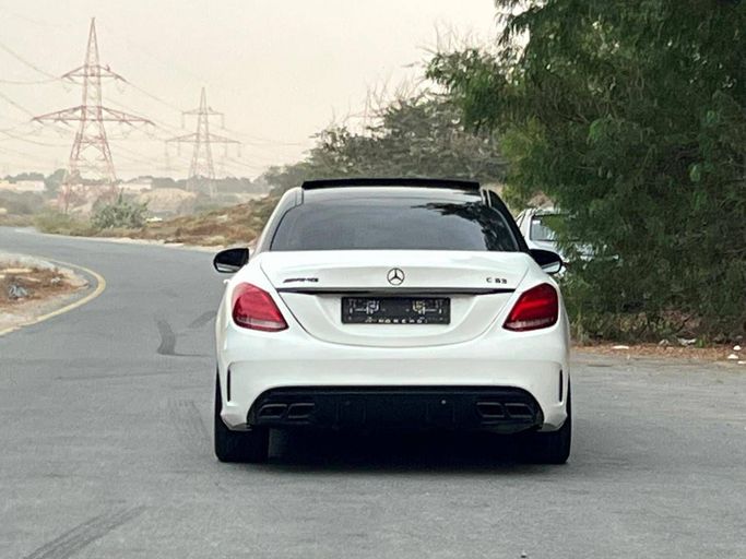 New Mercedes-Benz C-Class AMG 63 AMG IV (W205), 4.0 l, 2017 in Dubai by Prestige motors, White color. American Specs | AUTO.AE