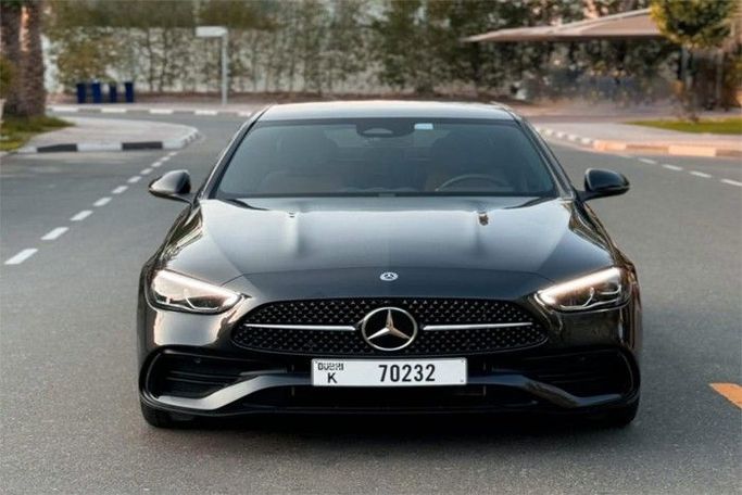 Mercedes-Benz C-Class 300 V (W206), 2025 standard sedan for rent in Dubai by King Way Car Rental, black color | AUTO.AE