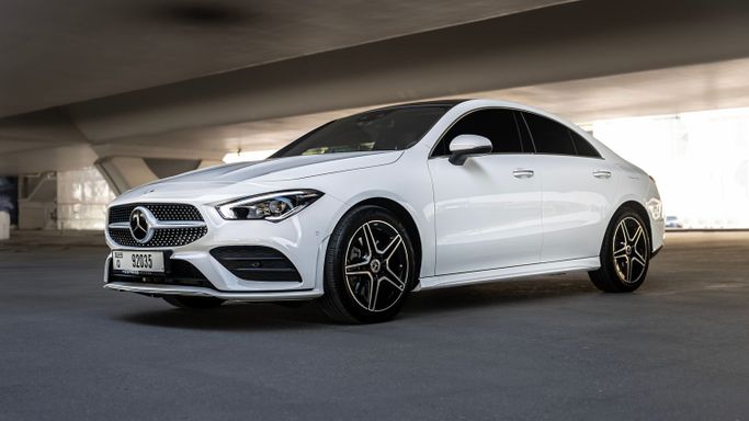 Mercedes-Benz CLA 250 II (C118, X118), 2022 economy sedan for rent in Dubai by AVA car rental, white color | AUTO.AE