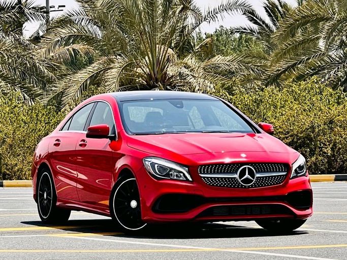 Used Mercedes-Benz CLA 250 I (C117, X117) Facelift, 2.0 l, 2017 in Dubai by Al Nayrab Used Cars, Red color. American Specs | AUTO.AE