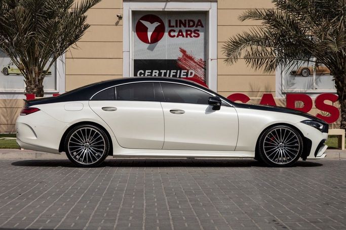 Used Mercedes-Benz CLS 450 III (C257) Facelift, 3.0 l, 2022 in Dubai by Linda Cars, White color. GCC Specs | AUTO.AE