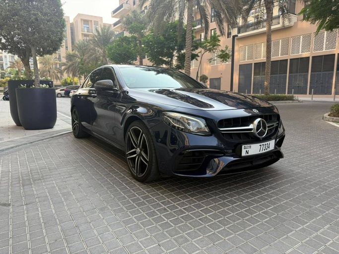 Used Mercedes-Benz E-Class AMG 63 AMG V (W213), 4.0 l, 2018 in Dubai, Navy Blue color. Korean Specs | AUTO.AE