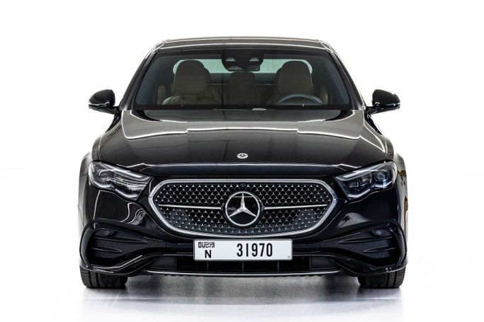 Mercedes-Benz E-Class V (W213, S213, C238) Facelift, 2024 business sedan for rent in Dubai by POF RENTAL, black color | AUTO.AE