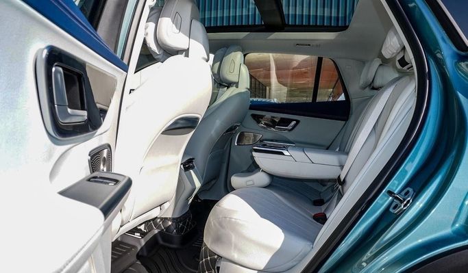 New Mercedes-Benz EQE 500, 2024 in Dubai by Saad Idan Motors, Light Blue color. Chinese Specs | AUTO.AE