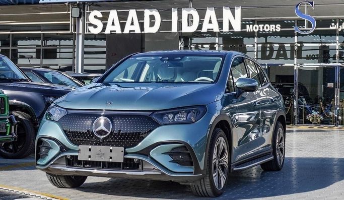 New Mercedes-Benz EQE 500, 2024 in Dubai by Saad Idan Motors, Light Blue color. Chinese Specs | AUTO.AE