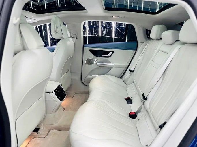 Used Mercedes-Benz EQE 350+, 2023 in Dubai by Zeus Motors, Blue color. GCC Specs | AUTO.AE