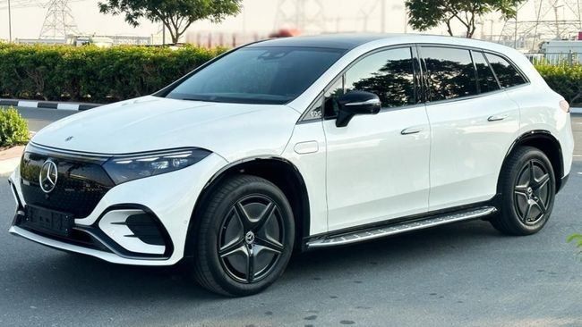 New Mercedes-Benz EQS 450, 2023 in Dubai by Falcons GT Motors FZCO, White color. European Specs | AUTO.AE