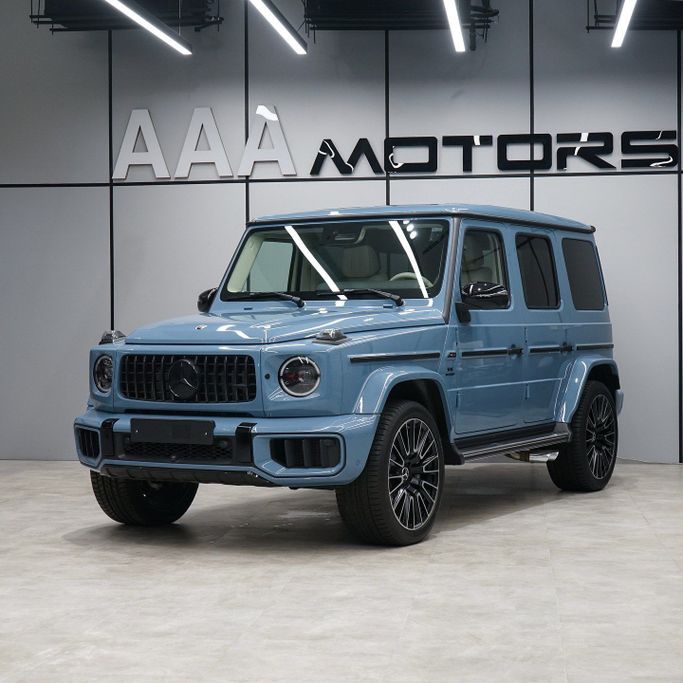 New Mercedes-Benz G-Class AMG 63 AMG II (W465) Facelift, 4.0 l, 2025 in Dubai by AAA Motors, Light Blue color. European Specs | AUTO.AE