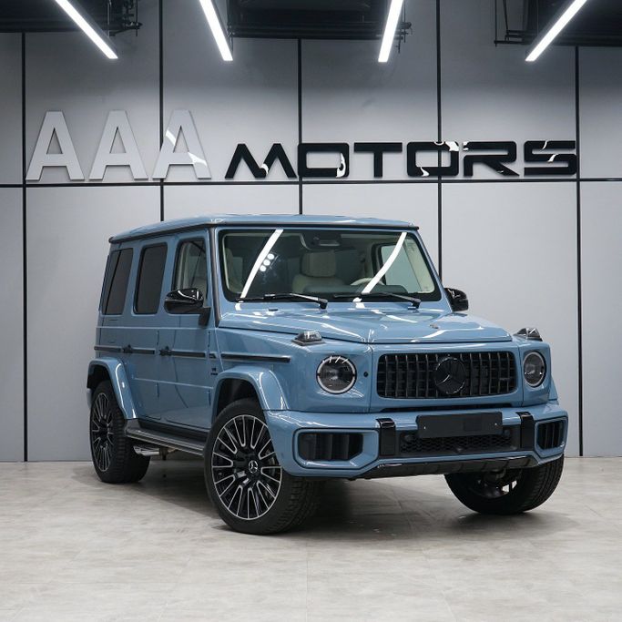 New Mercedes-Benz G-Class AMG 63 AMG II (W465) Facelift, 4.0 l, 2025 in Dubai by AAA Motors, Light Blue color. European Specs | AUTO.AE