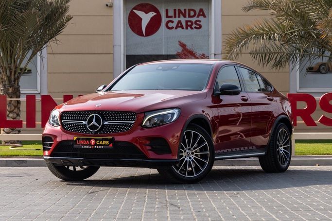 Used Mercedes-Benz GLC Coupe 250 I (X253), 2.0 l, 2018 in Dubai by Linda Cars, Red color. GCC Specs | AUTO.AE