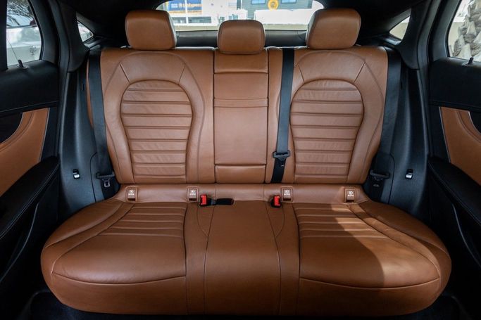 Used Mercedes-Benz GLC Coupe 250 I (X253), 2.0 l, 2018 in Dubai by Linda Cars, Red color. GCC Specs | AUTO.AE