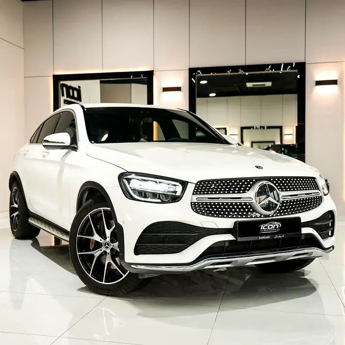 Used Mercedes-Benz GLC Coupe 200 I (C253) Facelift, 2.0 l, 2021 in Dubai by Icon Motors, White color. GCC Specs | AUTO.AE | Listing #258148