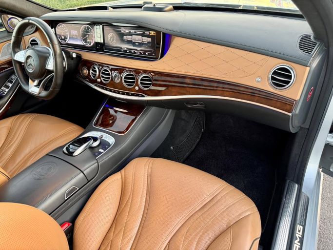 Used Mercedes-Benz S-Class AMG 63 AMG III (W222, C217), 5.5 l, 2015 in Dubai by Saeed Auto, Silver color. Japanese Specs | AUTO.AE