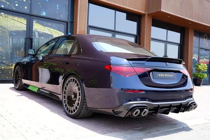 New Mercedes-Benz S-Class AMG 63 e AMG Long IV (W223), 4.0 l, 2025 in Dubai by 8 Ba Motors, Navy Blue color. European Specs | AUTO.AE
