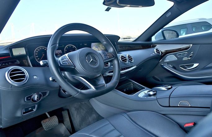 Used Mercedes-Benz S-Class 550 VI (W222, C217), 4.7 l, 2016 in Dubai by Prestige motors, Light Blue color. Japanese Specs | AUTO.AE