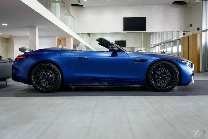 New Mercedes-Benz SL-Class AMG 63 AMG IV (R232), 4.0 l, 2023 in Dubai by Fakhoury, Blue color. European Specs | AUTO.AE