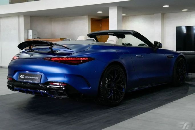 New Mercedes-Benz SL-Class AMG 63 AMG IV (R232), 4.0 l, 2023 in Dubai by Fakhoury, Blue color. European Specs | AUTO.AE