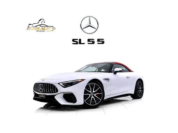 Подержанный Mercedes-Benz SL-Class AMG 55 AMG IV (R232), 4.0 л, 2022 в Дубае от Al Faris Motors Белый цвет. Other | AUTO.AE