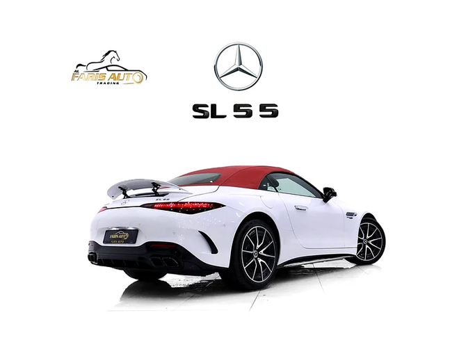 Подержанный Mercedes-Benz SL-Class AMG 55 AMG IV (R232), 4.0 л, 2022 в Дубае от Al Faris Motors Белый цвет. Other | AUTO.AE