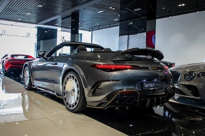 New Mercedes-Benz SL-Class AMG 63 AMG IV (R232), 4.0 l, 2022 in Dubai by Special Art Motors, Grey color. European Specs | AUTO.AE