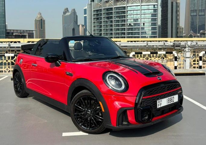 MINI Cabrio IV, 2025 standard cabriolet jcw for rent in Dubai by Lite Rent, red color | AUTO.AE