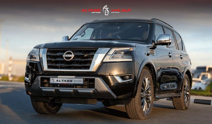 New Nissan Armada II Facelift, 5.6 l, 2024 in Dubai by Altass Motors, Black color. GCC Specs | AUTO.AE