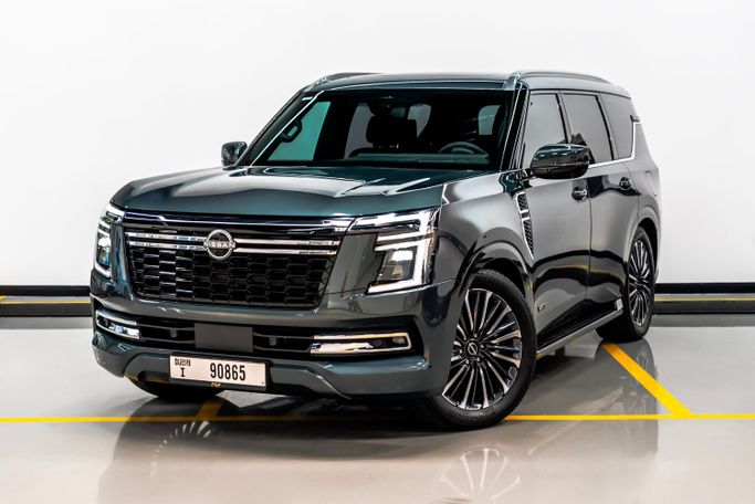 Nissan Patrol VI (Y62) Рестайлинг 2, 2025 внедорожник 5 дв. бизнес класса в Дубае от POF RENTAL зеленый цвет | AUTO.AE