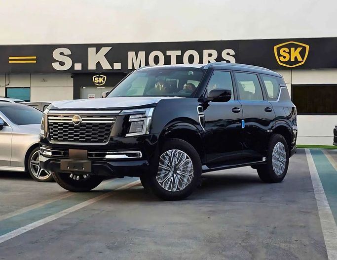 New Nissan Patrol VII (Y63), 3.8 l, 2025 in Dubai by SK Motors, Black color. GCC Specs | AUTO.AE
