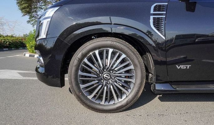 New Nissan Patrol VII (Y63), 3.8 l, 2025 in Dubai by Najem Motors, Black color. GCC Specs | AUTO.AE