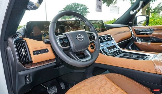 New Nissan Patrol VII (Y63), 3.8 l, 2025 in Dubai by Najem Motors, White color. GCC Specs | AUTO.AE