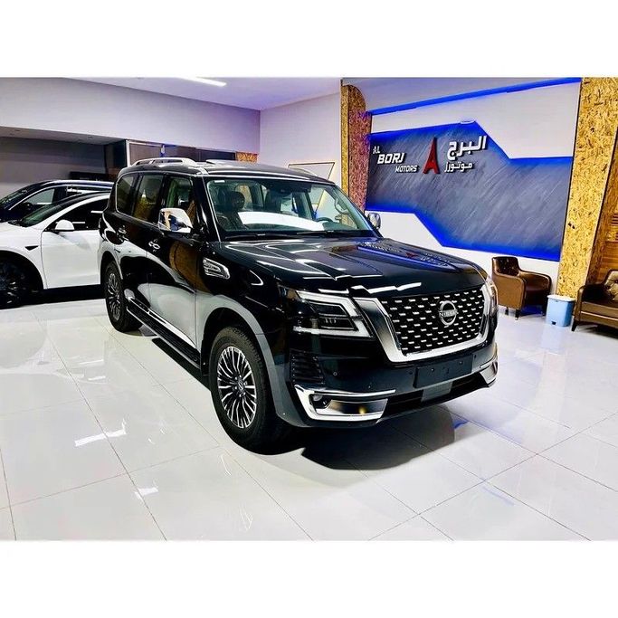 New Nissan Patrol VI (Y62) Facelift 2, 4.0 l, 2024 in Dubai by Al Borj Motors, Black color. GCC Specs | AUTO.AE