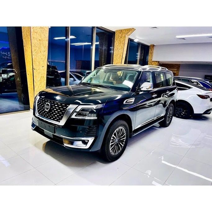 New Nissan Patrol VI (Y62) Facelift 2, 4.0 l, 2024 in Dubai by Al Borj Motors, Black color. GCC Specs | AUTO.AE