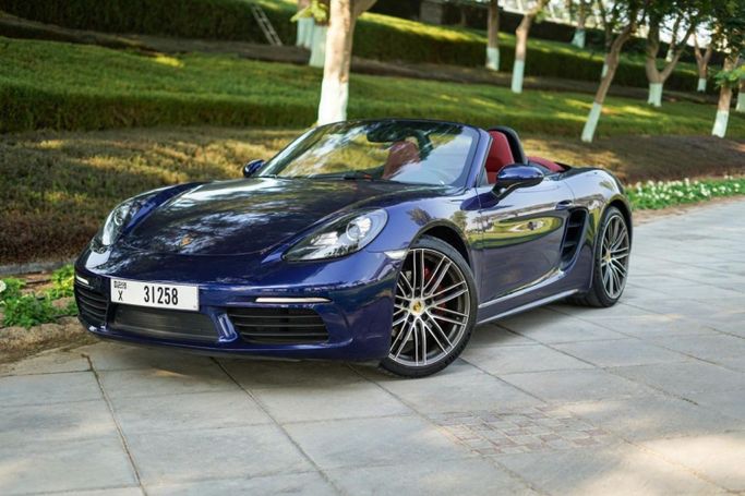 Porsche 718 Boxster IV 718 (982), 2024  roadster for rent in Dubai by ACR DXB, blue color | AUTO.AE
