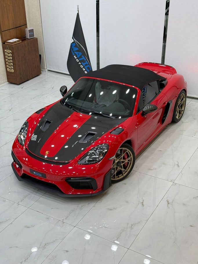 New Porsche 718 Spyder Black Badge I (982), 4.0 l, 2024 in Dubai by 4 Matic Motors, Red color. GCC Specs | AUTO.AE