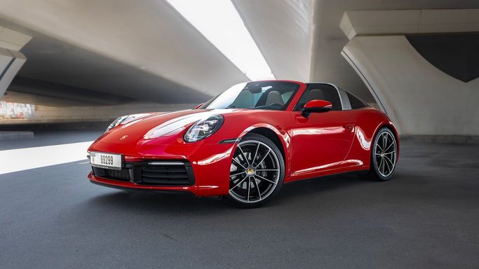 Porsche 911 4 VIII (992), 2021 sport targa targa for rent in Dubai by AVA car rental, red color | AUTO.AE