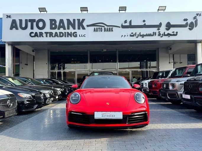 Used Porsche 911 Carrera VIII (992), 3.0 l, 2021 in Dubai by Auto Bank Motors, Red color. Korean Specs | AUTO.AE