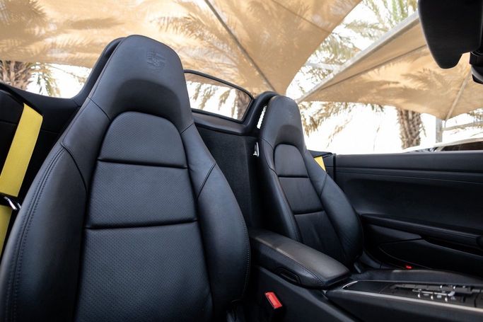Used Porsche 718 Boxster IV 718 (982), 2.0 l, 2020 in Dubai by Linda Cars, Yellow color. GCC Specs | AUTO.AE